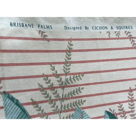 Vtg Warner & Sons Upholstery Fabric 2 Yards Brisbane Palms Large Scale Green - Picture 7 of 11